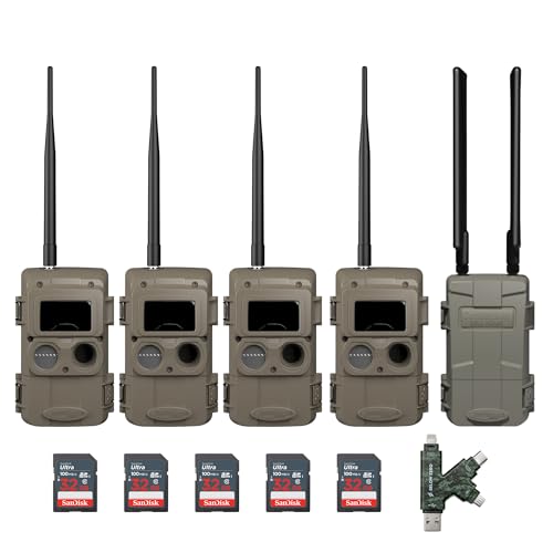 Cuddeback CuddeLink Wireless 3rd Gen Trail Cameras Bundle with Cell Home, 32GB Memory Card, and Card Reader (4-Pack)