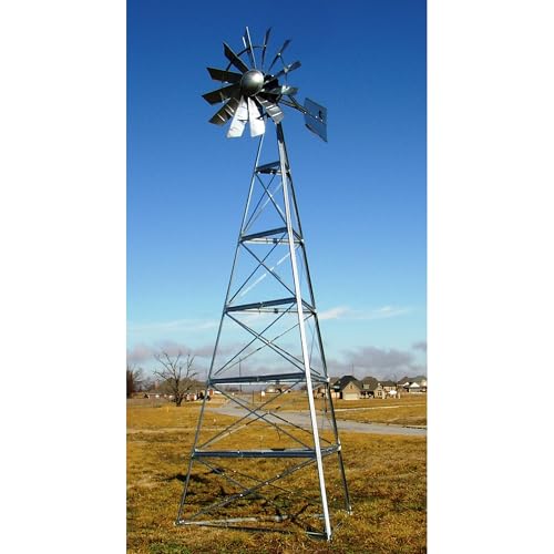 Outdoor Water Solutions 24-Feet Galvanized 3-Legged Aeration System Windmill Silver Galvanized