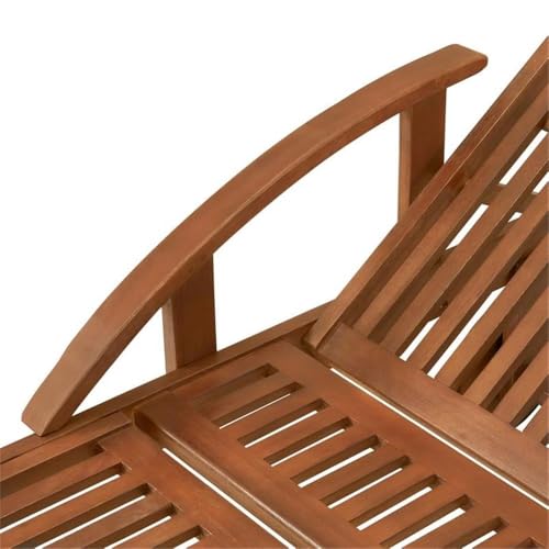 Pemberly Row Wood Lounge Chair with Arms and Adjustable Leg Rest Set of 2 Natural