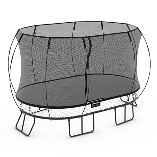 Springfree Large Oval Trampoline 8x13 ft with FlexrStep V2 Bundle Black