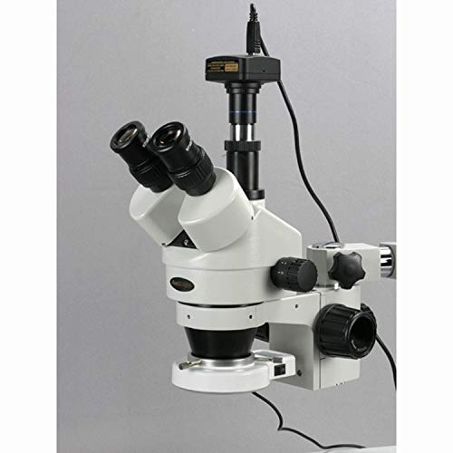 AmScope Digital Trinocular Stereo Zoom Microscope 7X-90X with 10MP Camera and LED Light