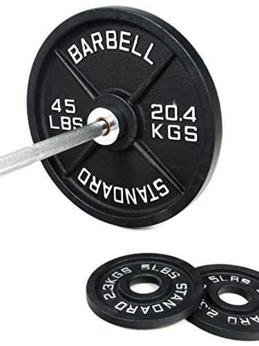 Signature Fitness Olympic Weight Plates & Barbell Set 300LB