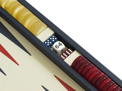 Zaza & Sacci Luxury Leather Backgammon Set 15" Travel Attache Case Blue