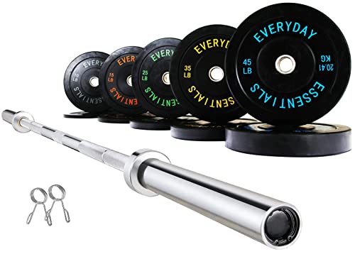 BalanceFrom Olympic Bumper Plate Weight Plate Set Black