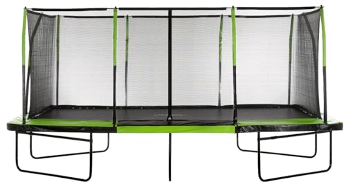 Upper Bounce Rectangle Trampoline Set with Premium Enclosure System Green/Black