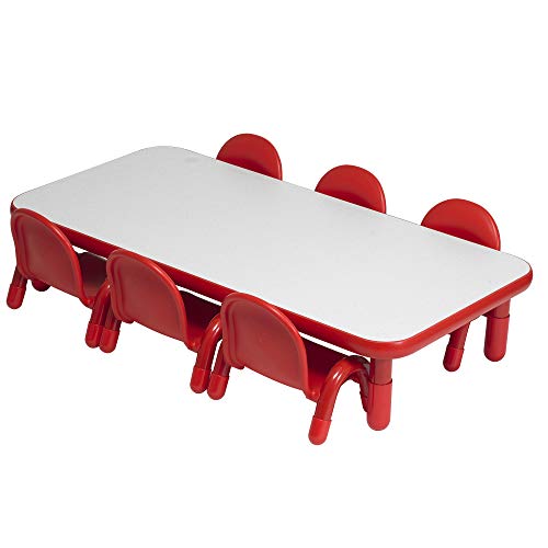 Angeles BaseLine Toddler Table & 6 Chairs Set Red