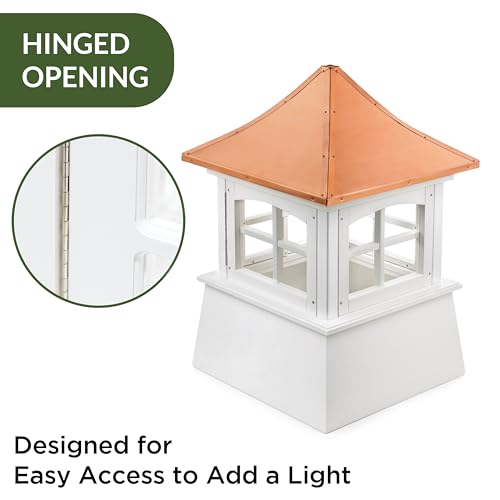 Good Directions Windsor Vinyl Cupola with Copper Roof 42" x 61" White