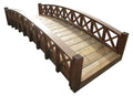 SamsGazebos Swan Wood Garden Bridge with Cross Halved Lattice Railings 8' Brown