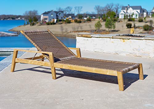Alveare Home Sao Paulo Teak Outdoor Chaise Lounger Grey