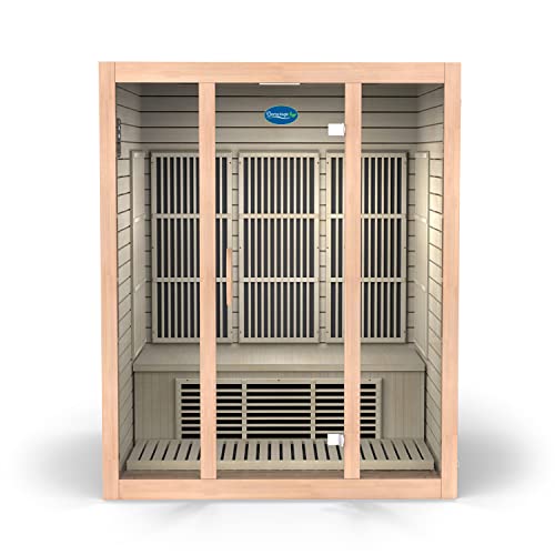 Durasage 3-Person Carbon Infrared Sauna - Canadian Hemlock Wooden - 2000 Watts - Bluetooth, FM Radio & USB Input