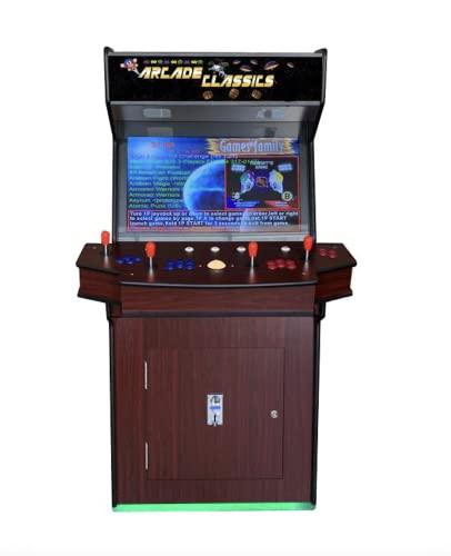 TOP US VIDEO ARCADES 4 Player 3500 Games 32 inch Screen Dark Wood Standup Arcade Machine