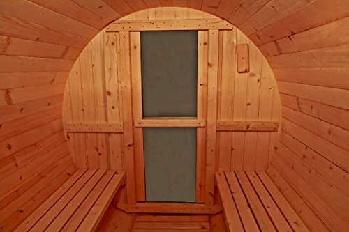 MCP Sauna Canadian Pine Wood Outdoor Barrel Sauna 4 Person 9KW Heater Lava Rocks