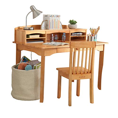 KidKraft Avalon Wooden Children's Desk with Hutch, Chair and Storage Natural
