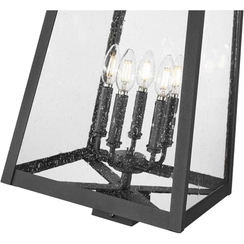 Z-Lite Rainer 5 Light Post Light 26" Tall Black