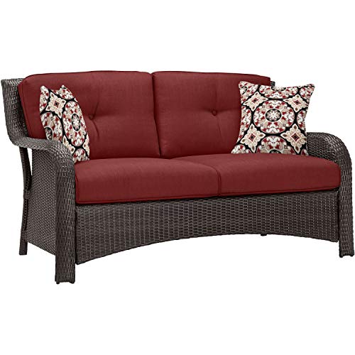 Hanover Strathmere Outdoor 4-Piece Conversation Set Crimson Red