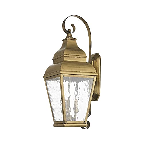 Livex Black Exeter 3 Light Outdoor Wall Lantern