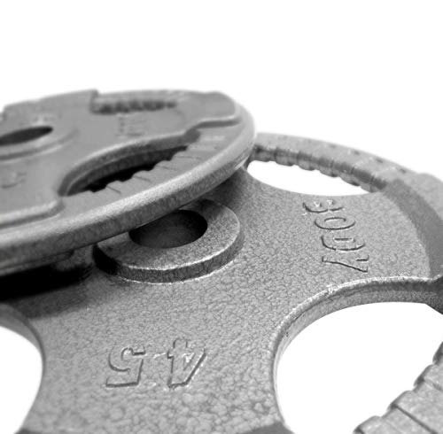 Body-Solid Olympic Quad Grip Weight Plate Set 455 lb Chrome/Gray