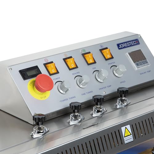 JORESTECH Stainless Steel Digital Horizontal Continuous Band Sealer 1000I with Coder Steel
