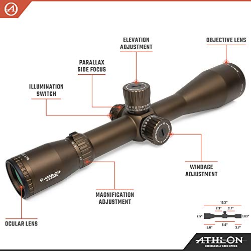 Athlon Optics Ares ETR Riflescope 4.5-30x56 34mm APLR2 FFP IR MOA Reticle Brown