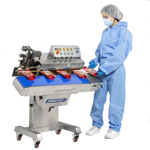 JORESTECH Stainless Steel Digital Horizontal Continuous Band Sealer 1000I with Coder Steel