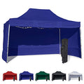 Vispronet 10x15 Instant Canopy Tent with 4 Side Walls - Commercial Grade Steel Frame, Water-Resistant Canopy, Bonus Bag & Stake Kit Blue