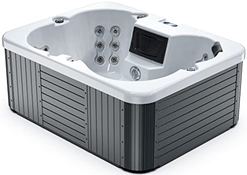 Luxuria Spas Cypress 4-Person 36-Jet Hot Tub with LED Fountains Homemade White/Grey