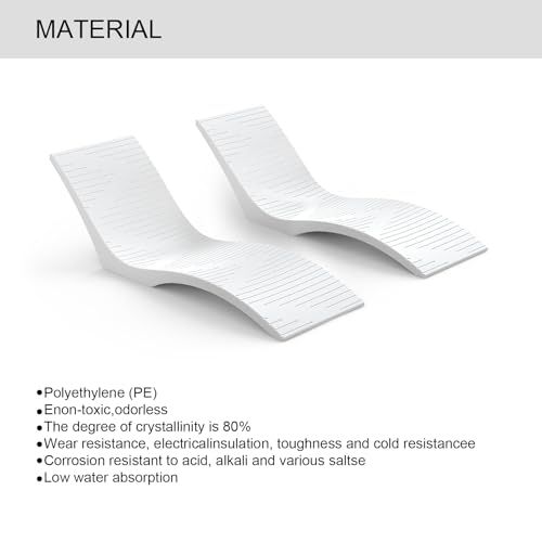 Aquamarine UV Resistant Sunshelf Water Loungers Set of 2 White