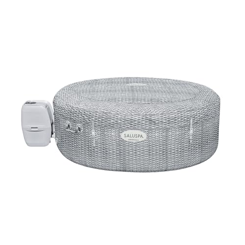 Bestway SaluSpa Honolulu AirJet Inflatable Hot Tub Gray Wicker Print