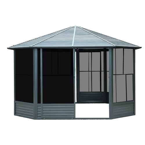 ANTSKU 13x13 FT Hardtop Gazebo Dark Gray