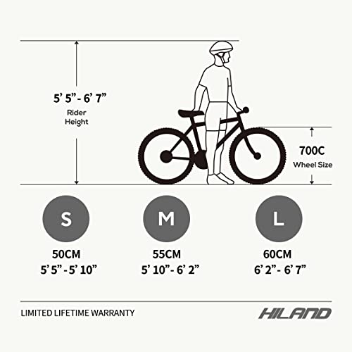 HH HILAND Hiland Road Bike 700c Racing Bike City Commuter Bicycle with 14 Speeds Drivetrain 60cm White