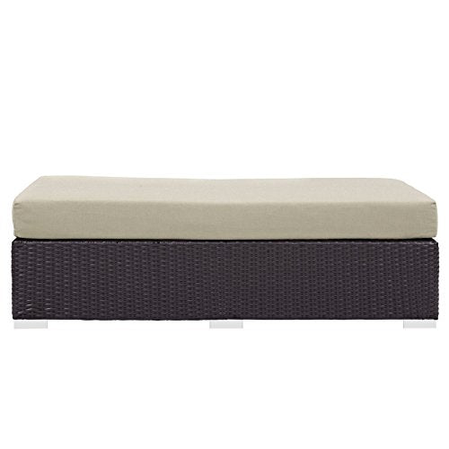 America Luxury - Outdoor Modern Contemporary Urban Design Rectangle Ottoman Beige