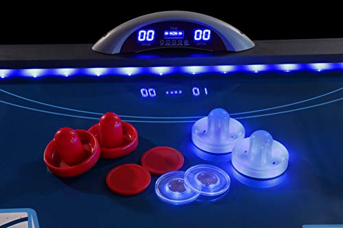 Atomic 90” Indiglo LED Light Up Arcade Air Powered Hockey Table Grey