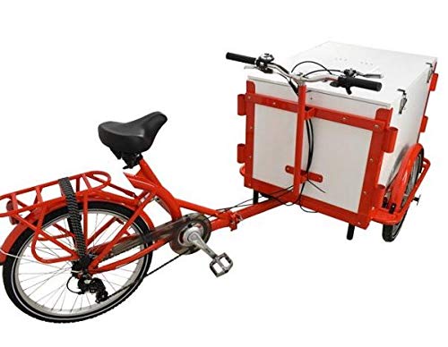 Omcan Front Load Ice Cream Tricycle Red Frame White Box