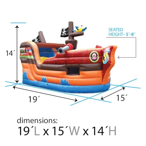 TentandTable Inflatable Pirate Ship Bounce House with Slide - Commercial Grade, Includes Blower