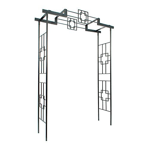 Achla Squares Arbor II Garden Arch Graphite
