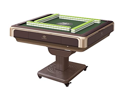 usamjtable Foldable Automatic Mahjong Table Pedestal Style with 44mm Tiles Blue/Green