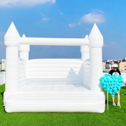 WARSUN Inflatable White Bounce House Castle 13x12x10FT with Blower