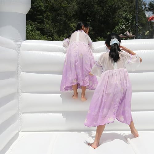 awesmflate White Commercial Grade Bounce House with Blower 13x11.5x10ft