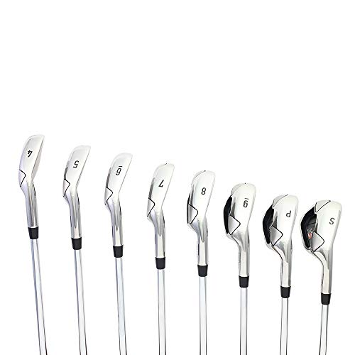 Majek K6 Iron Set +2 inch Over XL Big & Tall Men's 8-Piece Set Right Handed Steel Shaft Regular Flex Black