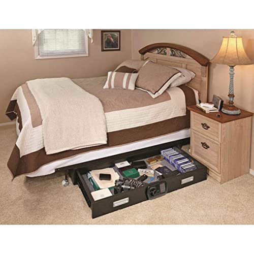 SnapSafe Under Bed Safe XXL Black - Space Saving Gun Safe for Firearms and Valuables
