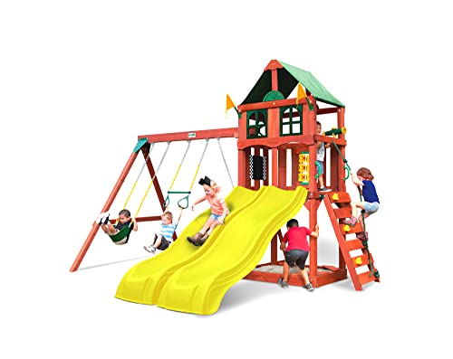 Gorilla Playsets Sweetwater Deluxe Wooden Swing Set Brown
