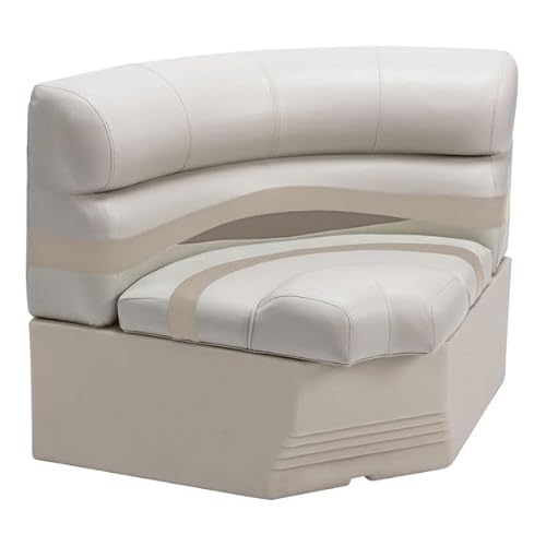 RestorePontoon Rear Pontoon Boat Seat Group Stone Khaki Platinum/Cobalt/Navy Blue