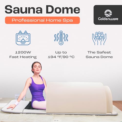 Golden Wave Far Infrared Sauna Dome Home Spa Basic White