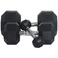 Fitness First Rubber Hex Dumbbell Pairs 85 lbs Black
