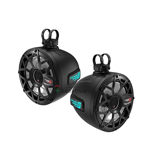 Cerwin Vega Mobile CV SH65F4B 6.5" 600W Marine Car Coaxial Speakers with LED Lighting Black Pair