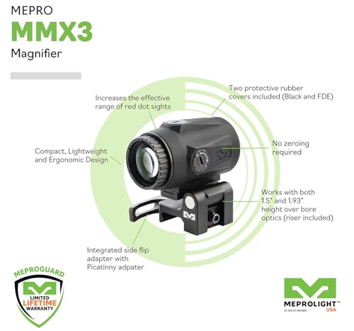 Meprolight Mepro Tru-Vision Reflex Sight and MMX3 Magnifier Tactical Combo Pack Tan