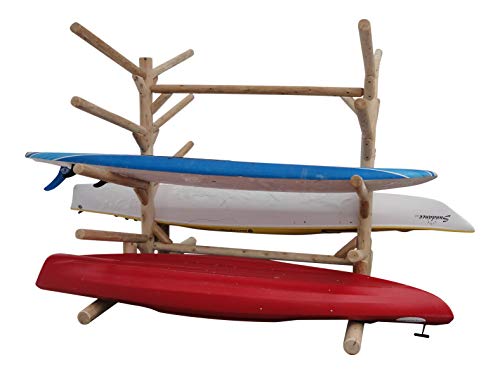 Log Kayak Rack 10-place Kayak Rack Unfinished