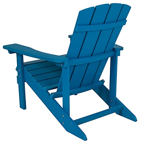 Flash Furniture Charlestown Poly Resin Adirondack Chair Set of 4 Blue
