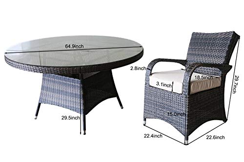 PATIOPTION Outdoor Wicker Patio Furniture Set 8-Seater