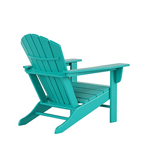 WestinTrends Dylan Adirondack Chairs Set of 8 All Weather Poly Lumber Outdoor Patio Turquoise